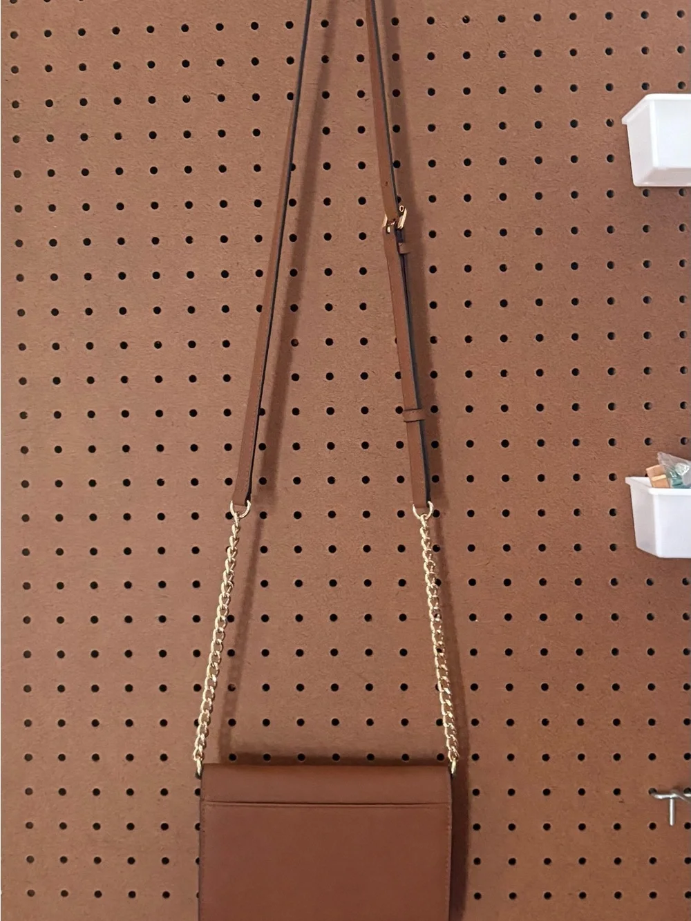 Michael Kors Jet Set Brown Leather Travel Large Phone Crossbody Purse
